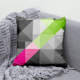 Abstract geometric vibrant colours Throw pillow
