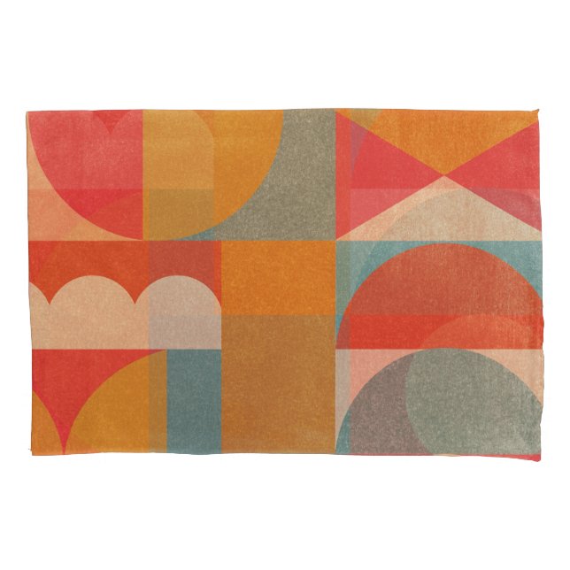 Abstract Geometric: Vintage Paper Texture Pillowcase (Front)