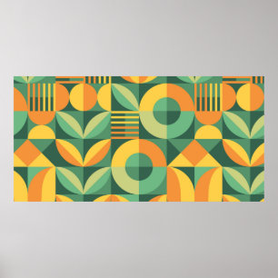 Abstract geometric vintage pattern in Scandinavian Poster