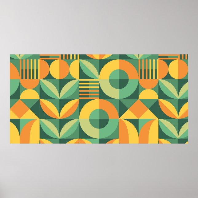 Abstract geometric vintage pattern in Scandinavian Poster (Front)