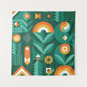 Abstract geometric vintage pattern in Scandinavian Tapestry