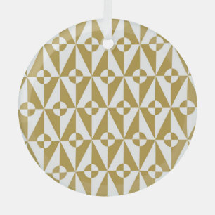 Abstract Geometric: Vintage Seamless Pattern Glass Tree Decoration