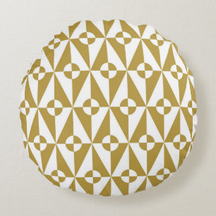 Abstract Geometric: Vintage Seamless Pattern Round Cushion
