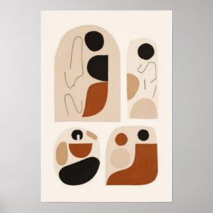 Abstract Geometric Wall Art Set Mid-Century Mode