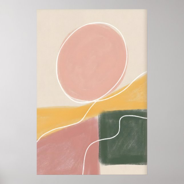 Abstract Geometric Wall Art - Soft Colours with (Front)