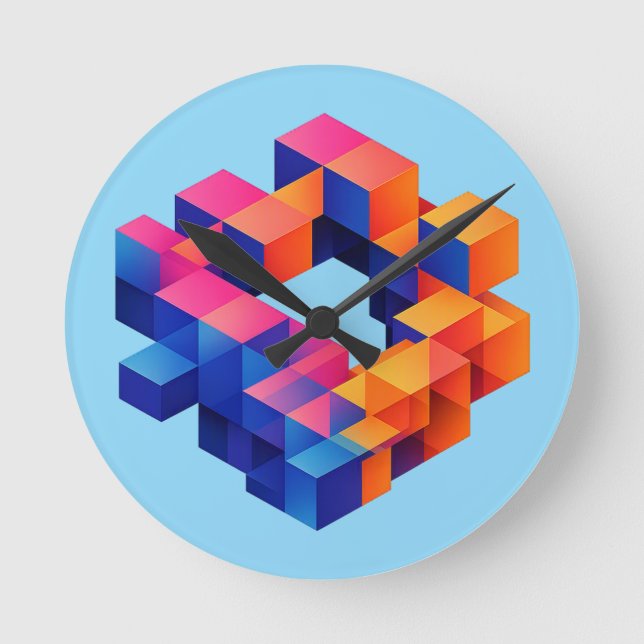 Abstract Geometric Wall Clock (Front)