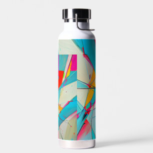 Abstract Geometric Water Bottle Art