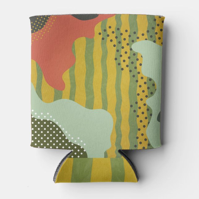 Abstract Geometric Waves Creative Background Can Cooler (Front)