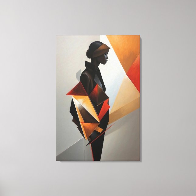 Abstract Geometric Woman - Modern Art Minimalist Canvas Print (Front)