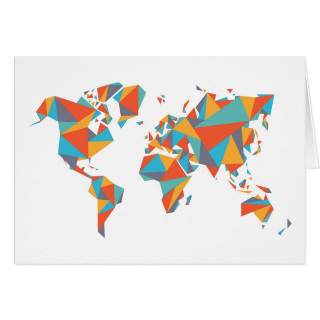 Abstract Geometric World Map (Front Horizontal)