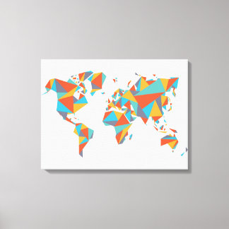 Abstract Geometric World Map Canvas Print