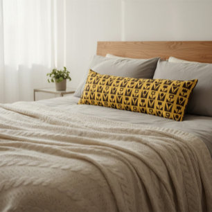 Abstract Geometric Yellow Floral  Body Cushion