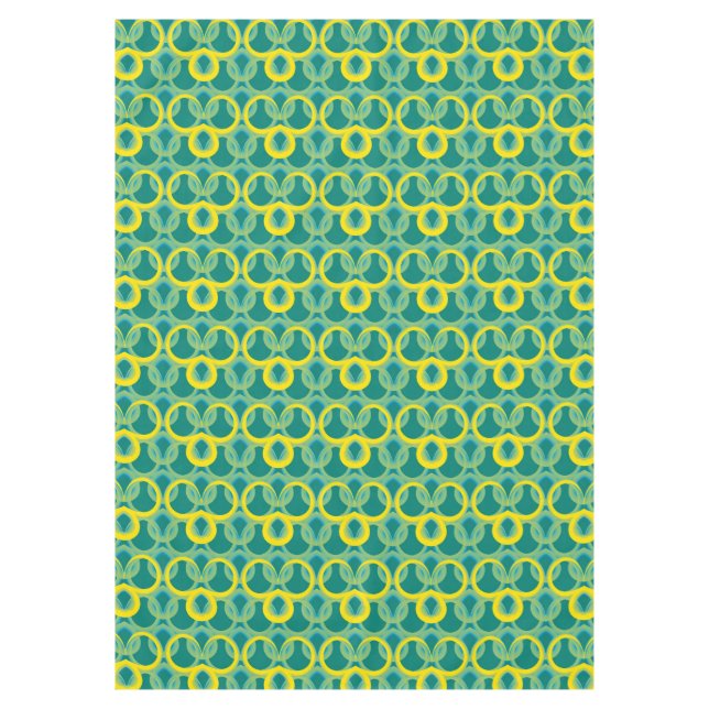 Abstract geometric yellow green pattern tablecloth (Front)