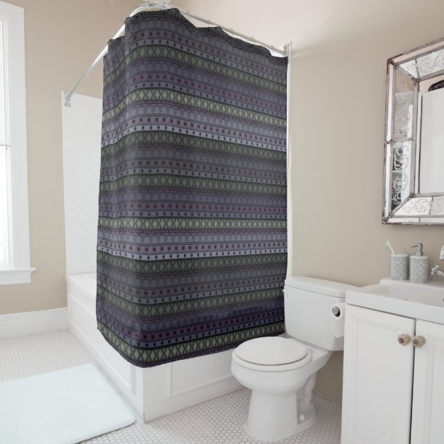 Abstract geometrical african moroccan navajo folk shower curtain (In Situ)