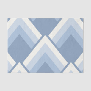 Abstract geometrical, blue and off white 2 tissue paper