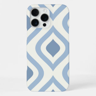 Abstract geometrical, blue and off white iPhone 16 pro max case