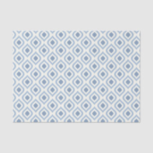 Abstract geometrical, blue and off white tissue paper