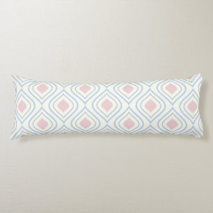 Abstract geometrical, blue, pink and off white body cushion