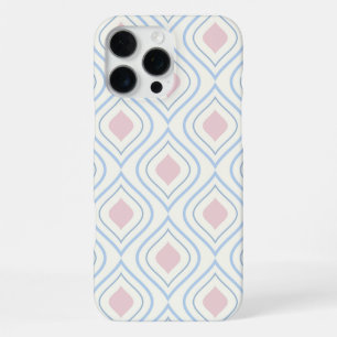 Abstract geometrical, blue, pink and off white iPhone 16 pro max case