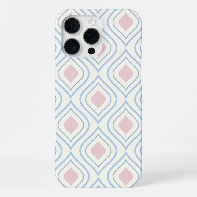 Abstract geometrical, blue, pink and off white iPhone case (Back)