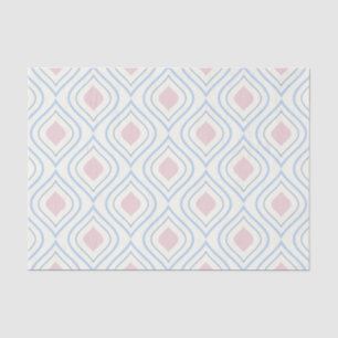 Abstract geometrical, blue, pink and off white tissue paper