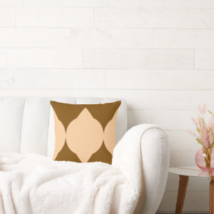 Abstract Geometrical Shapes Brown Beige Diamond Cushion