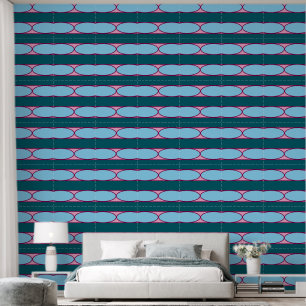 Abstract Geometrical Shapes Pattern Pink Blue Wallpaper