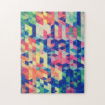 Abstract Geometrical Watercolor Shapes Pattern Jigsaw Puzzle<br><div class="desc">A Abstract Whimsical Geometrical Pink And Blue  Watercolor Shapes Colourful Pattern. A unique bright geometric pattern background. Get this modern abstract girly pink geometrical pattern design for her or anyone on any occasion. The perfect gift idea.</div>