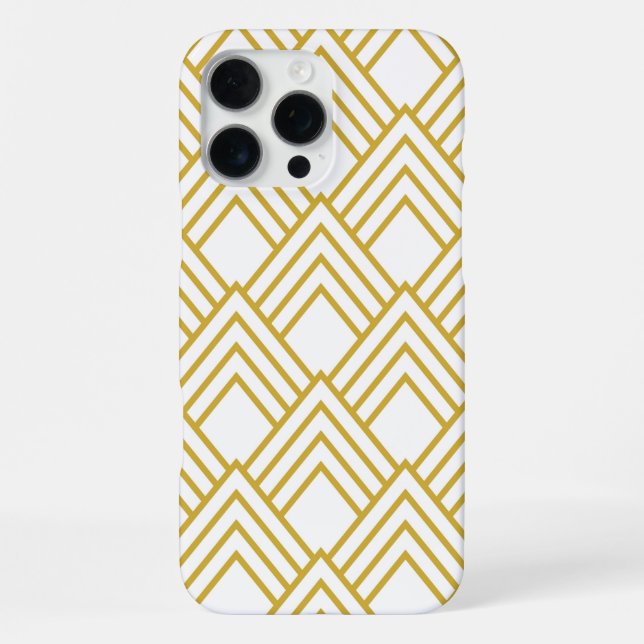 Abstract geometrical, white and gold iPhone 11 cas iPhone Case (Back)