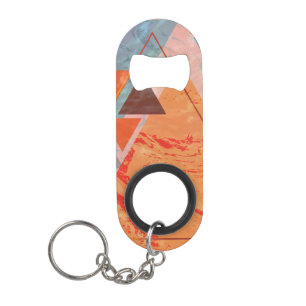 Abstract Geometry Bottle Opener Keychain