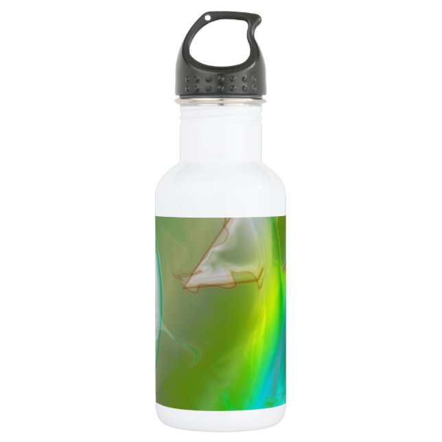 Abstract geometry green created by Tutti 532 Ml Water Bottle (Front)