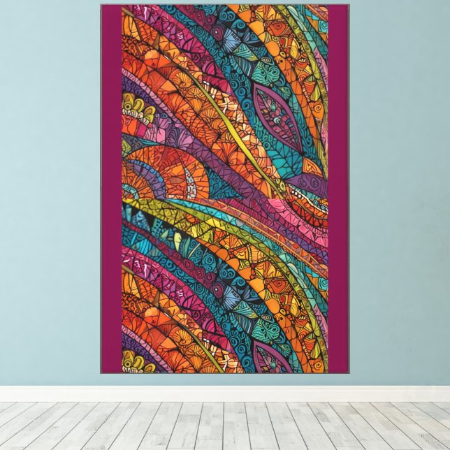 Abstract Geometry in Bold Colours Canvas Print (Insitu(Wood Floor))