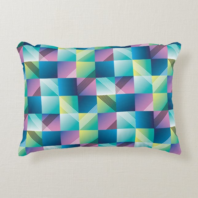 Abstract geometry seamless pattern decorative cushion (Front)