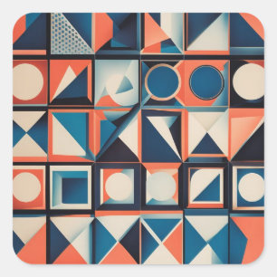 Abstract Geometry Square Sticker