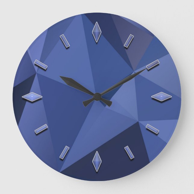 Abstract, geomettric, elegant, colorful, polygona large clock (Front)