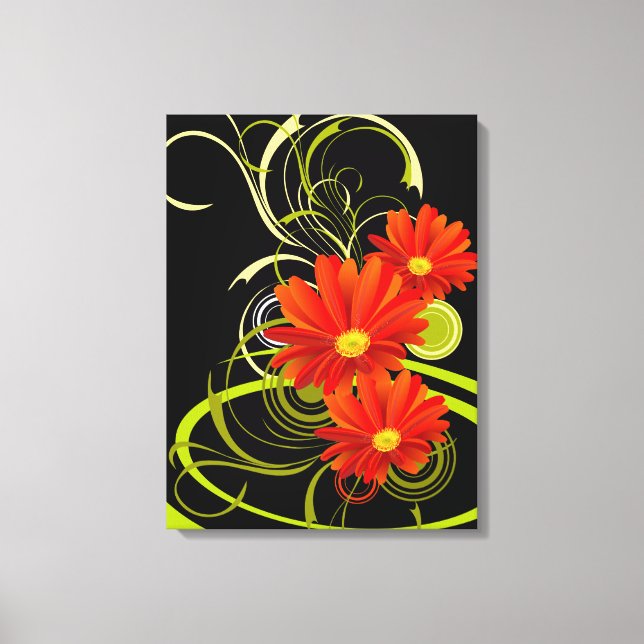 Abstract Gerbera Canvas Print (Front)