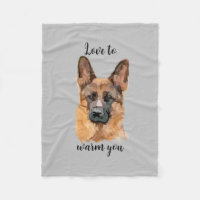 Abstract German Shepard Fleece Blanket