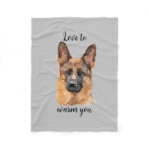 Abstract German Shepard Fleece Blanket
