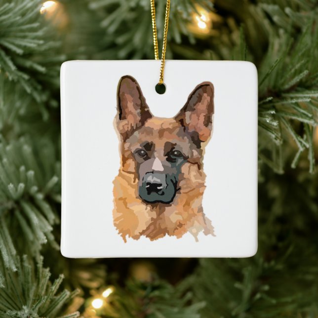 Abstract German Shepard Ornament (Tree)