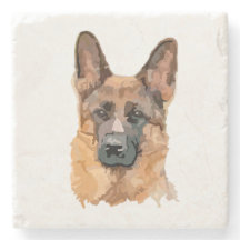 Abstract German Shepard Stone Coaster
