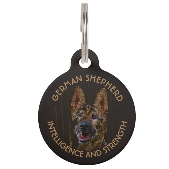 Abstract German Shepherd Dog Pet Tag (Front)
