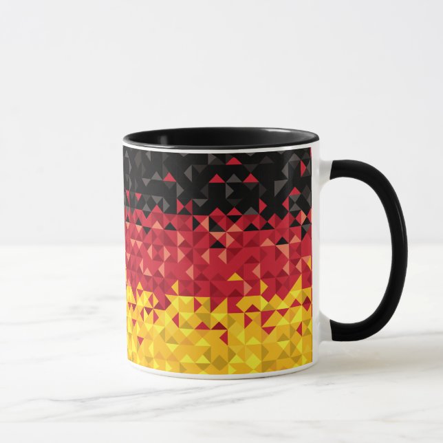 Abstract Germany Flag, German Colours, Poly art Mug (Right)