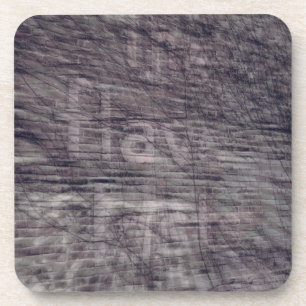 Abstract Ghost Sign on Brick Building Coaster
