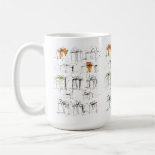 Abstract Gift Boxes Pattern Coffee Mug