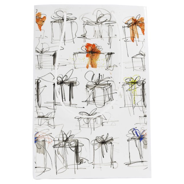 Abstract Gift Boxes Pattern Medium Gift Bag (Front)