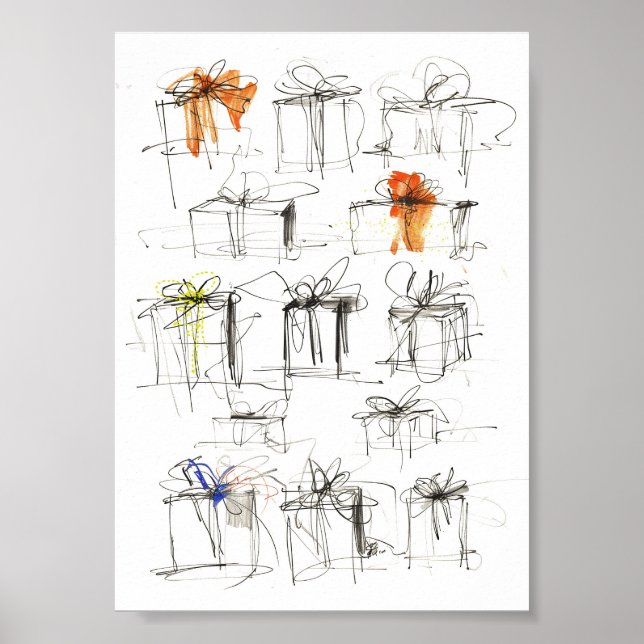 Abstract Gift Boxes Pattern Poster (Front)