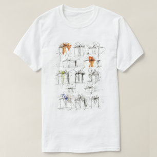 Abstract Gift Boxes Pattern T-Shirt