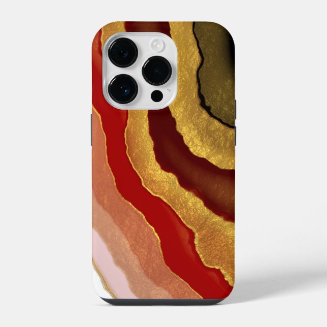 Abstract Gilded Agate iPhone Case (Back)