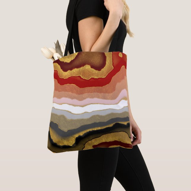 Abstract Gilded Agate Tote Bag (Close Up)