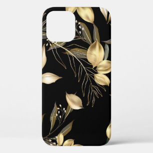 Abstract ginkgo leaves. Luxury glitter ginkgo on r iPhone 12 Case